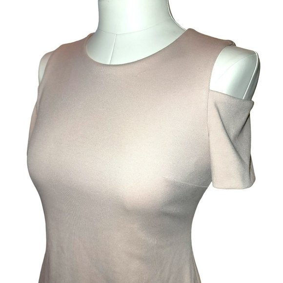 Calvin Klein Pale Pink Dress Cold Shoulder Bodycon Sheath Woman's Size 6 VR601 - Picture 3 of 14
